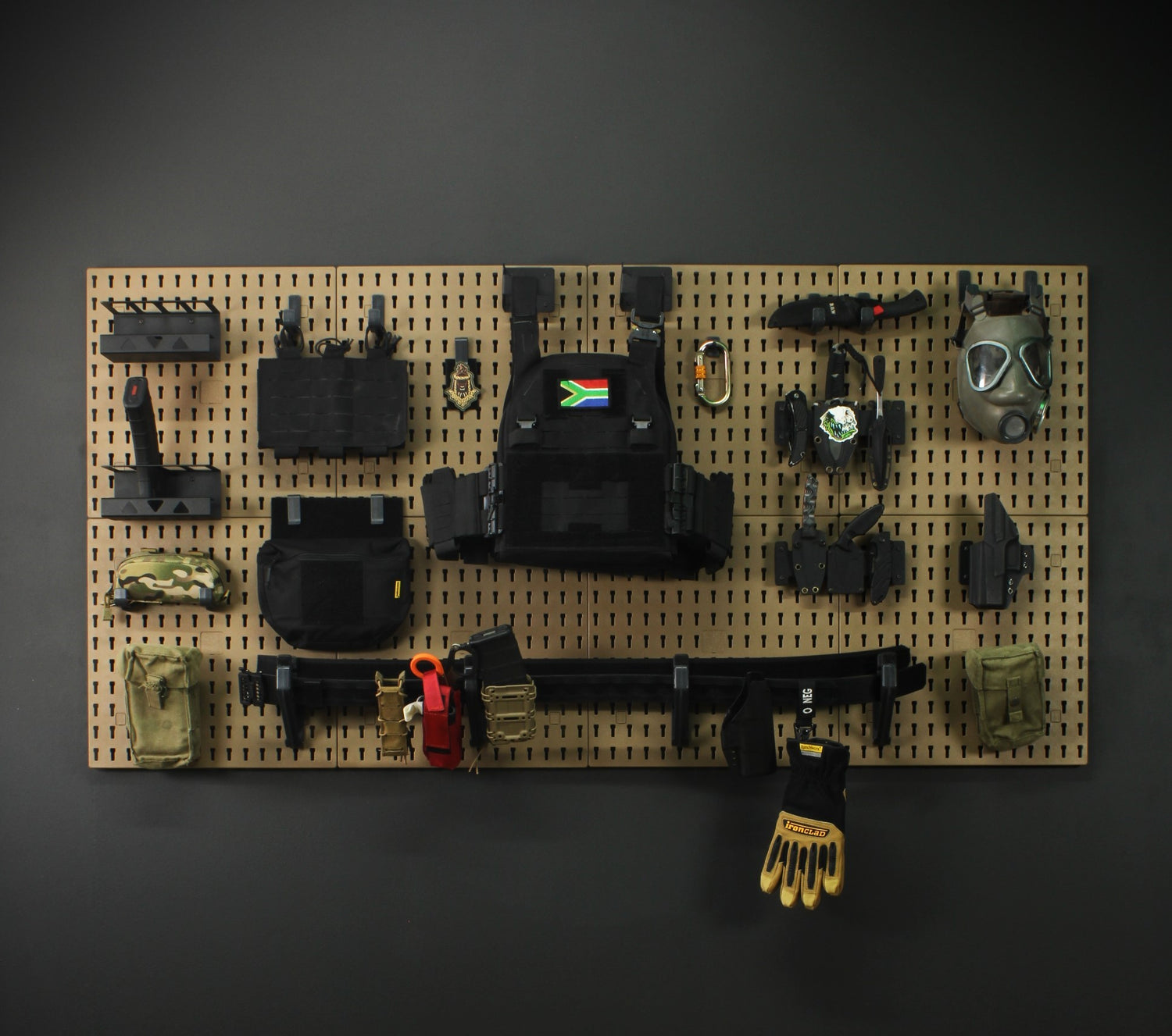 Firearm and Tactical gear display Pegboard Accessories