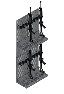 Fortress Series – Vertical Compact | 16 Rifle Racking Kit