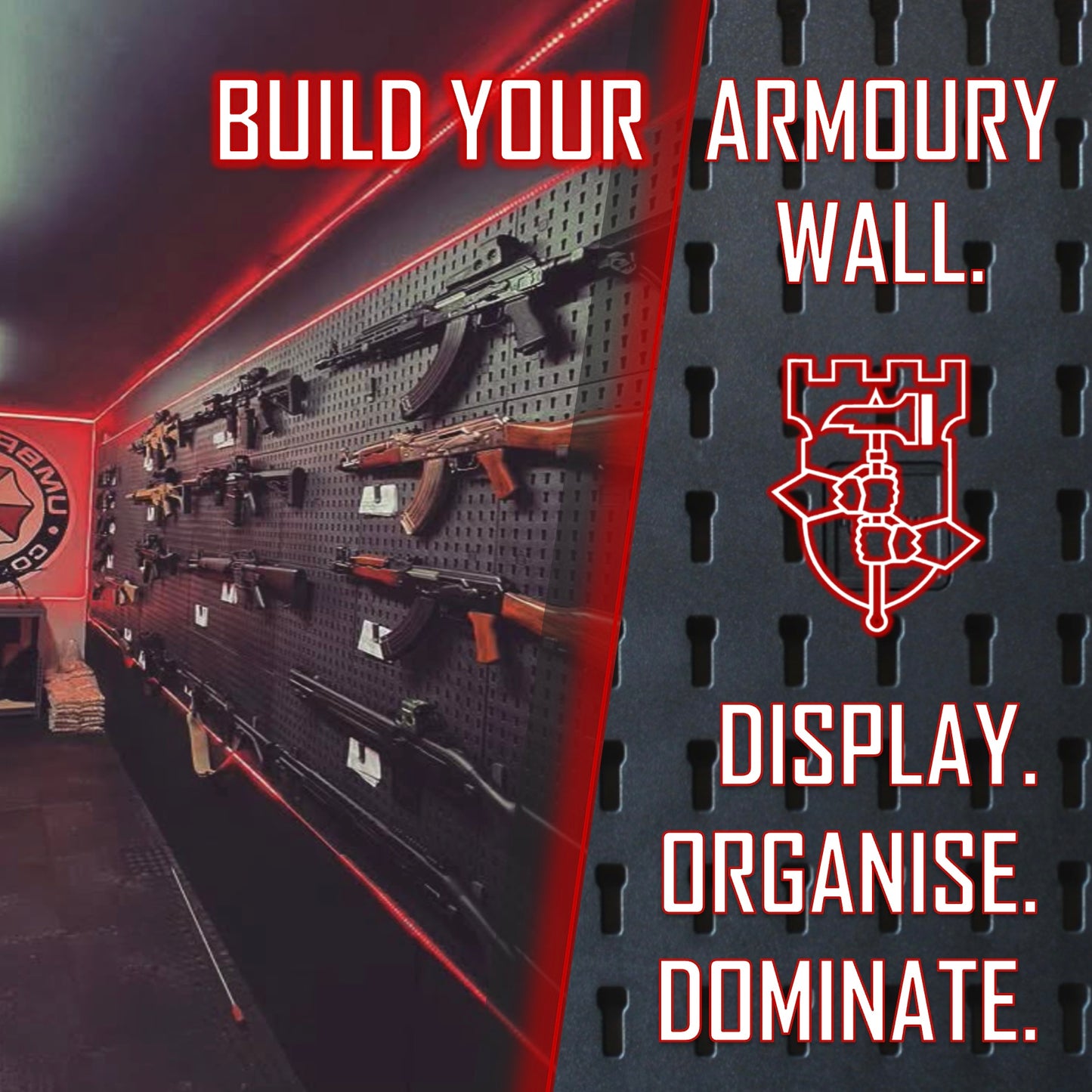 DARK KNIGHT- FIREARM PEGBOARD DISPLAY SPECIAL