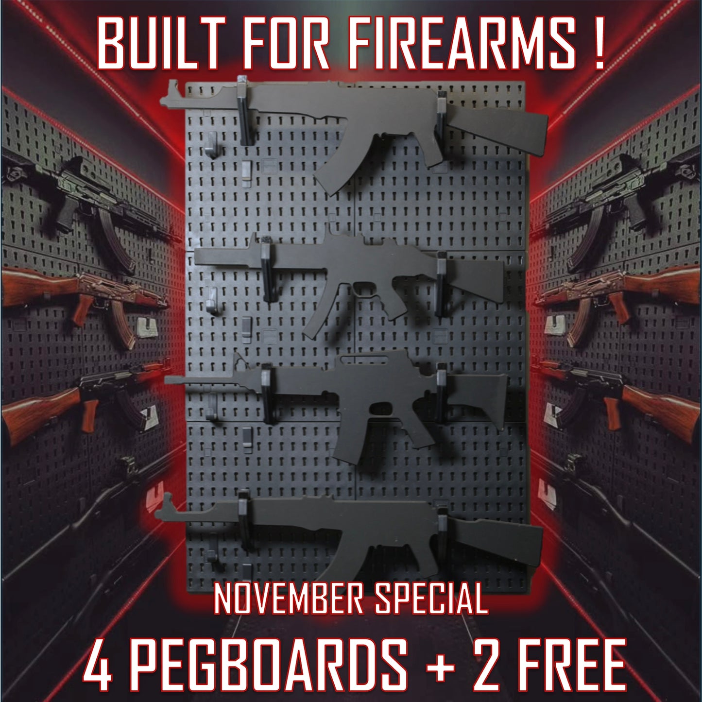 DARK KNIGHT- FIREARM PEGBOARD DISPLAY SPECIAL
