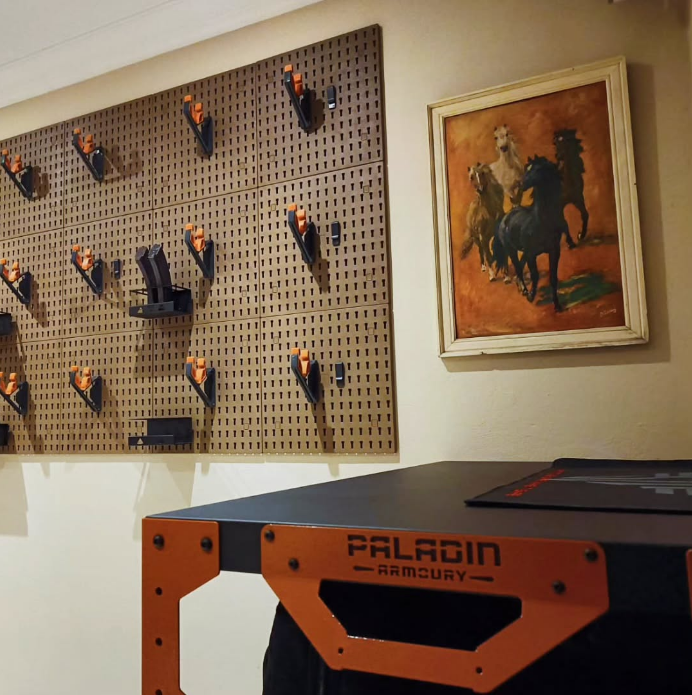 1 x Pegboard Starter Kit + 2x Rifle Hooks + 4x Large Hooks