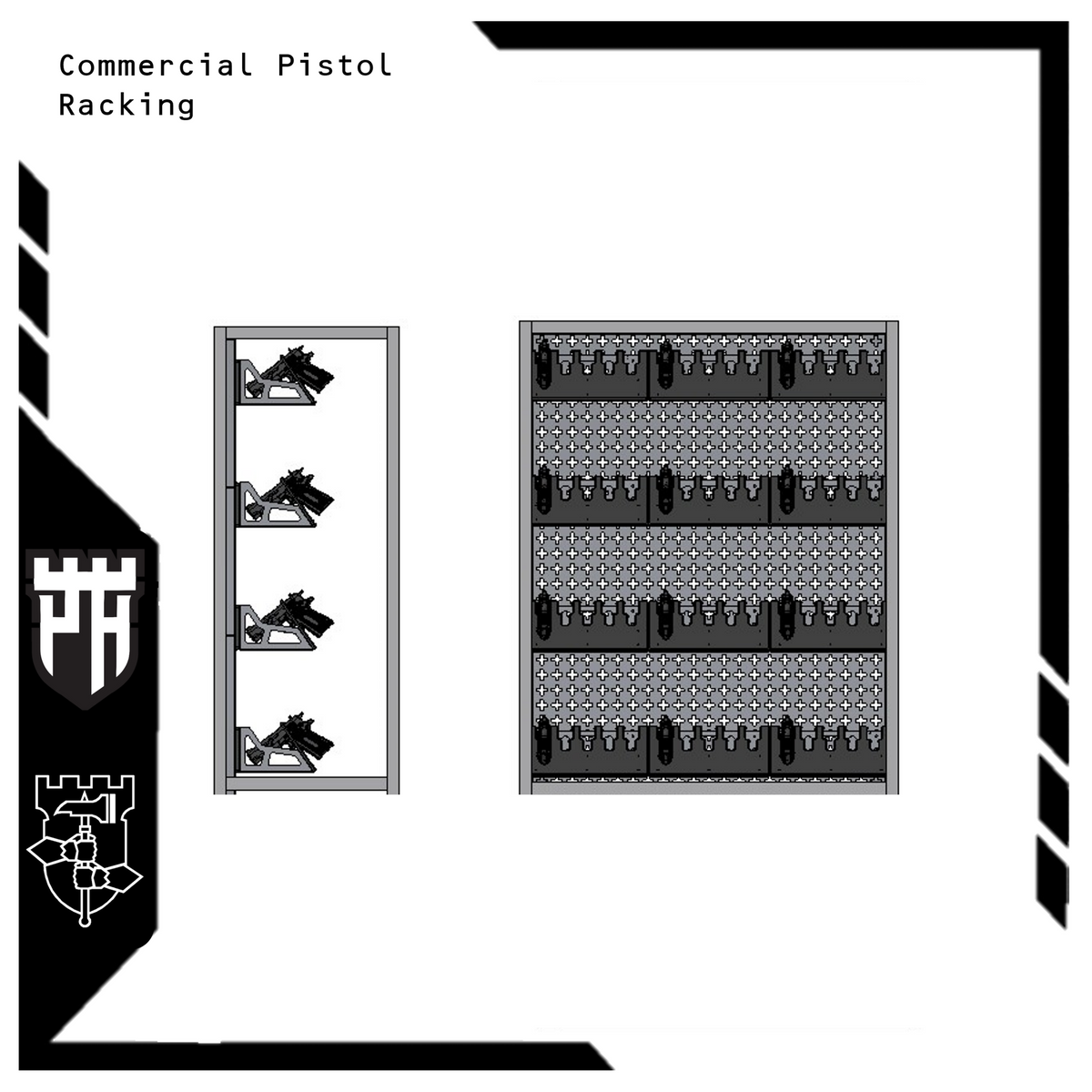 Citadel Series — High Density 96 Pistol Racking | Single Unit