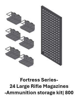 Fortress Series – 24 Large Rifle Magazine Storage Kit | 800