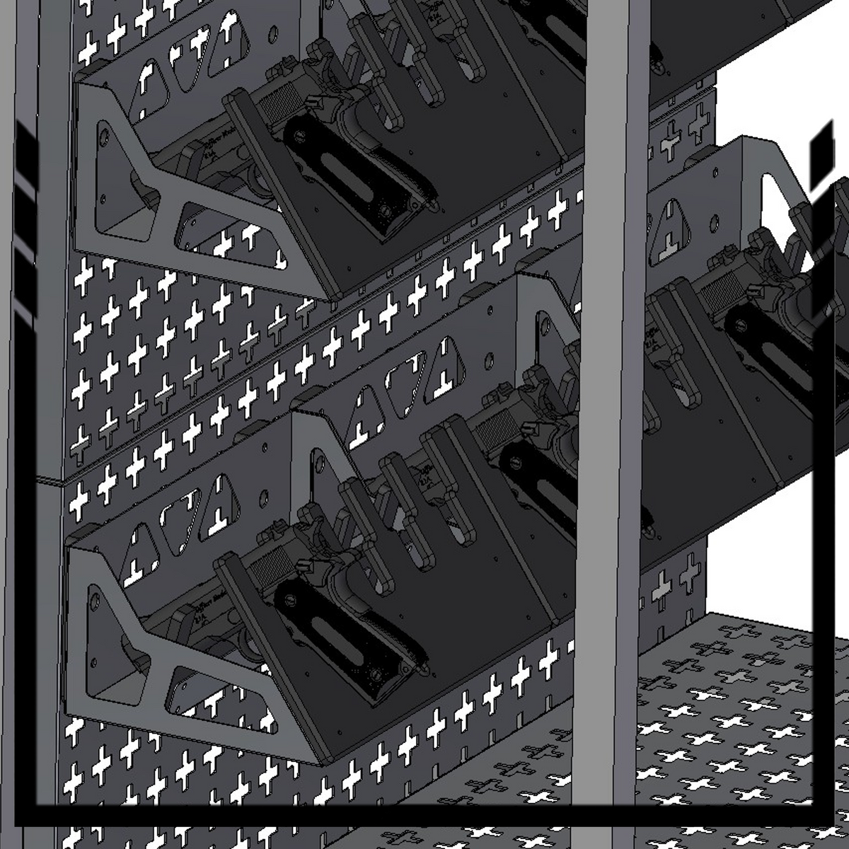 Citadel Series — High Density 96 Pistol Racking | Single Unit