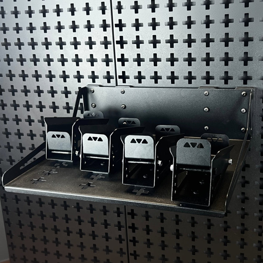 Fortress Series – 4 Rifle Compact Vertical Racking Base Shelf with Buttstock Containers